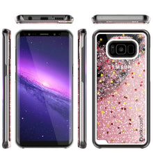 Cargar imagen en el visor de la galería, Galaxy S8 Plus Case, Punkcase [Liquid Series] Protective Dual Layer Floating Glitter Cover + PunkShield Screen Protector for Samsung S8 [Rose Gold] (Color in image: Purple)
