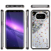 Cargar imagen en el visor de la galería, Galaxy S8 Plus Case, Punkcase [Liquid Series] Protective Dual Layer Floating Glitter Cover + PunkShield Screen Protector for Samsung S8 [Silver] (Color in image: Green)

