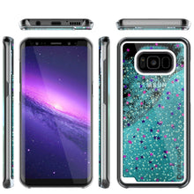 Cargar imagen en el visor de la galería, Galaxy S8 Plus Case, Punkcase [Liquid Series] Protective Dual Layer Floating Glitter Cover + PunkShield Screen Protector for Samsung S8 [Teal] (Color in image: Red)

