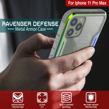 Cargar imagen en el visor de la galería, Punkcase iPhone 11 Pro Max ravenger Case Protective Military Grade Multilayer Cover [Rainbow] (Color in image: Red)
