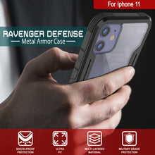 Load image into Gallery viewer, Punkcase iPhone 11 ravenger Case Protective Military Grade Multilayer Cover [Black] (Color in image: Grey-Black)
