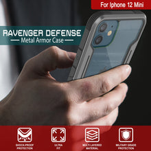 Load image into Gallery viewer, Punkcase iPhone 12 Mini ravenger Case Protective Military Grade Multilayer Cover [Grey-Black] (Color in image: Red)
