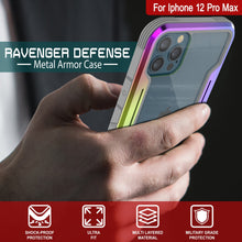 Cargar imagen en el visor de la galería, Punkcase iPhone 12 Pro Max ravenger Case Protective Military Grade Multilayer Cover [Rainbow] (Color in image: Red)
