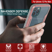 Cargar imagen en el visor de la galería, Punkcase iPhone 12 Pro Max ravenger Case Protective Military Grade Multilayer Cover [Rose-Gold] (Color in image: Black)
