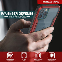 Load image into Gallery viewer, Punkcase iPhone 12 Pro ravenger Case Protective Military Grade Multilayer Cover [Red] (Color in image: Black)
