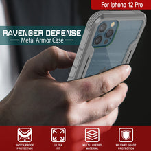 Load image into Gallery viewer, Punkcase iPhone 12 Pro ravenger Case Protective Military Grade Multilayer Cover [Grey] (Color in image: Red)
