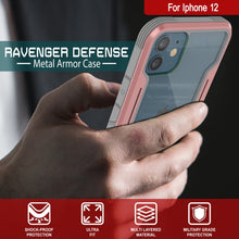Cargar imagen en el visor de la galería, Punkcase iPhone 12 ravenger Case Protective Military Grade Multilayer Cover [Rose-Gold] (Color in image: Black)
