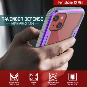 Punkcase iPhone 13 Mini ravenger Case Protective Military Grade Multilayer Cover [Rainbow] (Color in image: Red)