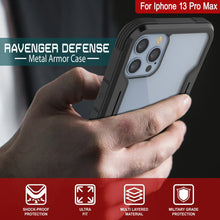 Load image into Gallery viewer, Funda de defensa Punkcase iPhone 14 Pro Max Ravenger MAG, protectora de grado militar con cubierta de múltiples capas [Negro]
