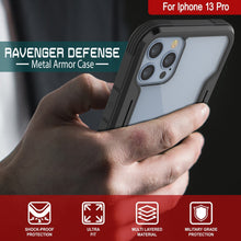 Load image into Gallery viewer, Funda defensiva Punkcase Ravenger MAG para iPhone 14 Pro, protección militar de grado, cubierta multicapa [Negro].

