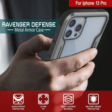 Load image into Gallery viewer, Funda de protección Punkcase iPhone 14 Pro Ravenger MAG Defense, diseño militar de grado protector con capas múltiples [Gris-Negro].
