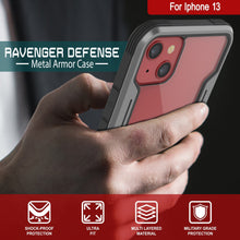 Load image into Gallery viewer, Punkcase iPhone 13 ravenger Case Protective Military Grade Multilayer Cover [Grey-Black] (Color in image: Red)
