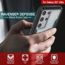 Cargar imagen en el visor de la galería, Punkcase S21 Ultra ravenger Case Protective Military Grade Multilayer Cover [Black] (Color in image: Grey-Black)
