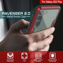 Cargar imagen en el visor de la galería, Punkcase S22+ Plus ravenger Case Protective Military Grade Multilayer Cover [Red] (Color in image: Black)
