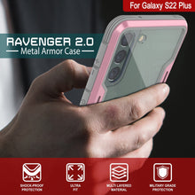 Cargar imagen en el visor de la galería, Punkcase S22+ Plus ravenger Case Protective Military Grade Multilayer Cover [Rose-Gold] (Color in image: Black)
