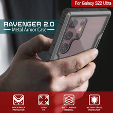 Cargar imagen en el visor de la galería, Punkcase S22 Ultra ravenger Case Protective Military Grade Multilayer Cover [Grey-Black] (Color in image: Red)
