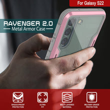 Cargar imagen en el visor de la galería, Punkcase S22 ravenger Case Protective Military Grade Multilayer Cover [Rose-Gold] (Color in image: Black)
