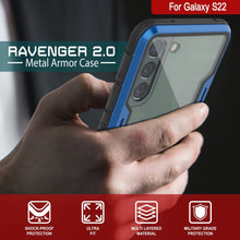 Cargar imagen en el visor de la galería, Punkcase S22 ravenger Case Protective Military Grade Multilayer Cover [Navy Blue] (Color in image: Grey-Black)
