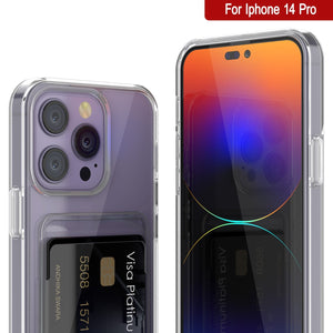 Funda para iPhone 14 Pro con compartimento para tarjetas [Serie Crystal CardSlot] [Ajuste delgado]