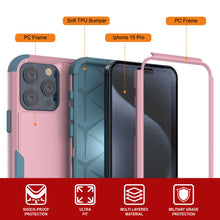 Cargar imagen en el visor de la galería, Punkcase para iPhone 15 Pro Belt Clip Multilililyer Fase de funda [Serie Patron] [Pink-Blue]
