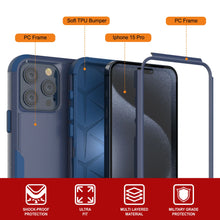 Cargar imagen en el visor de la galería, Punkcase para iPhone 15 Pro Belt Clip Multilililyer Fase de funda [Serie Patron] [Armada]
