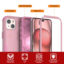 Cargar imagen en el visor de la galería, Punkcase para iPhone 15 Centro de cinturones de funda de múltiples capas [Serie de clientes] [PINK]
