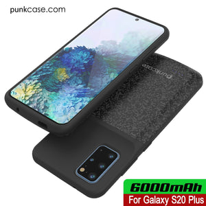 PunkJuice S20+ Plus Battery Case Patterned Black - Fast Charging Power Juice Bank with 6000mAh (Color in image: All Blue)