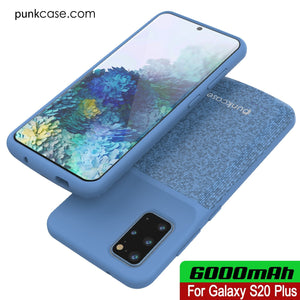 PunkJuice S20+ Plus Battery Case Patterned Blue - Fast Charging Power Juice Bank with 6000mAh (Color in image: All Black)