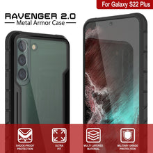 Cargar imagen en el visor de la galería, Punkcase S22+ Plus ravenger Case Protective Military Grade Multilayer Cover [Black] 
