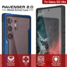 Cargar imagen en el visor de la galería, Punkcase S22 Ultra ravenger Case Protective Military Grade Multilayer Cover [Navy Blue] 
