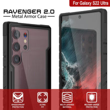 Cargar imagen en el visor de la galería, Punkcase S22 Ultra ravenger Case Protective Military Grade Multilayer Cover [Black] 
