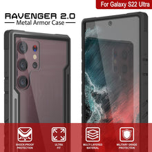 Cargar imagen en el visor de la galería, Punkcase S22 Ultra ravenger Case Protective Military Grade Multilayer Cover [Grey-Black] 
