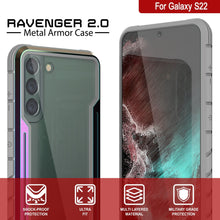 Cargar imagen en el visor de la galería, Punkcase S22 ravenger Case Protective Military Grade Multilayer Cover [Rainbow] (Color in image: Black)

