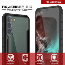 Cargar imagen en el visor de la galería, Punkcase S22 ravenger Case Protective Military Grade Multilayer Cover [Black] (Color in image: Red)
