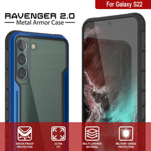 Cargar imagen en el visor de la galería, Punkcase S22 ravenger Case Protective Military Grade Multilayer Cover [Navy Blue] (Color in image: Red)
