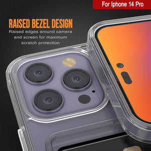 Funda para iPhone 14 Pro con compartimento para tarjetas [Serie Crystal CardSlot] [Ajuste delgado]