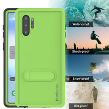 Load image into Gallery viewer, PunkCase Galaxy Note 10+ Plus Waterproof Case, [KickStud Series] Armor Cover [Light-Green] (Color in image: Clear)
