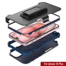 Cargar imagen en el visor de la galería, Punkcase para iPhone 15 Plus Cinco de clip de cinturón multicapa Case [Serie de clientes] [Armada]
