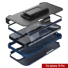 Cargar imagen en el visor de la galería, Punkcase para iPhone 15 Pro Belt Clip Multilililyer Fase de funda [Serie Patron] [Armada]
