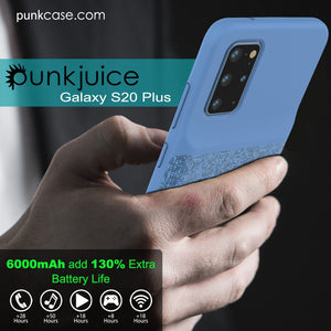 PunkJuice S20+ Plus Battery Case Patterned Blue - Fast Charging Power Juice Bank with 6000mAh (Color in image: All Blue)