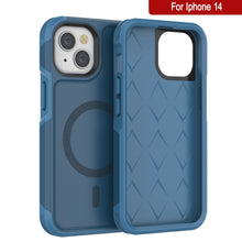 Cargar imagen en el visor de la galería, PunkCase iPhone 14 Case, [Spartan 2.0 Series] Clear Rugged Heavy Duty Cover W/Built in Screen Protector [Navy] (Color in image: Teal)
