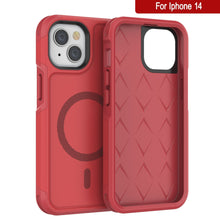 Cargar imagen en el visor de la galería, PunkCase iPhone 14 Case, [Spartan 2.0 Series] Clear Rugged Heavy Duty Cover W/Built in Screen Protector [Red] (Color in image: Teal)

