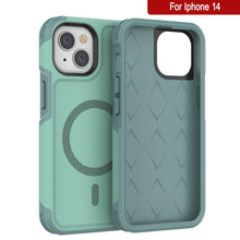 Cargar imagen en el visor de la galería, PunkCase iPhone 14 Case, [Spartan 2.0 Series] Clear Rugged Heavy Duty Cover W/Built in Screen Protector [Teal] (Color in image: Red)
