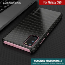 Cargar imagen en el visor de la galería, Galaxy S20 Case, Punkcase CarbonShield, Heavy Duty &amp; Ultra Thin 2 Piece Dual Layer PU Leather Black Cover (Carbon Fiber Style) 
