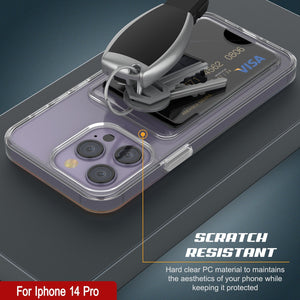 Funda para iPhone 14 Pro con compartimento para tarjetas [Serie Crystal CardSlot] [Ajuste delgado]