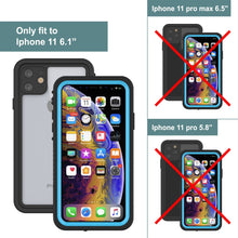 Cargar imagen en el visor de la galería, iPhone 11 Waterproof Case, Punkcase [Extreme Series] Armor Cover W/ Built In Screen Protector [Light Blue] (Color in image: Red)
