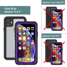 Cargar imagen en el visor de la galería, iPhone 11 Waterproof Case, Punkcase [Extreme Series] Armor Cover W/ Built In Screen Protector [Purple] (Color in image: Red)
