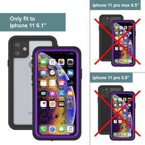 iPhone 11 Waterproof Case, Punkcase [Extreme Series] Armor Cover W/ Built In Screen Protector [Purple] (Color in image: Red)