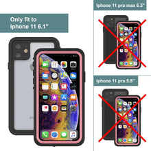 Cargar imagen en el visor de la galería, iPhone 11 Waterproof Case, Punkcase [Extreme Series] Armor Cover W/ Built In Screen Protector [Pink] (Color in image: Red)
