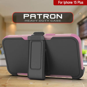 Punkcase para iPhone 15 Plus Cinco de clip de correa multicapa Case de funda [Serie de clientes] [PINK]